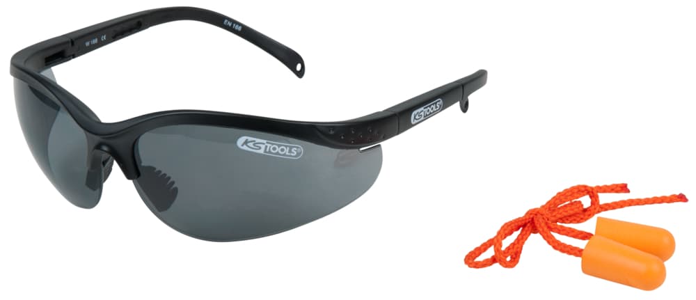 Lunette de protection - Noire avec bouchons d'oreille