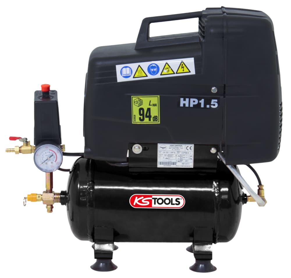 Compresseur à air sec 6 L - 8 bar -220 V Mono