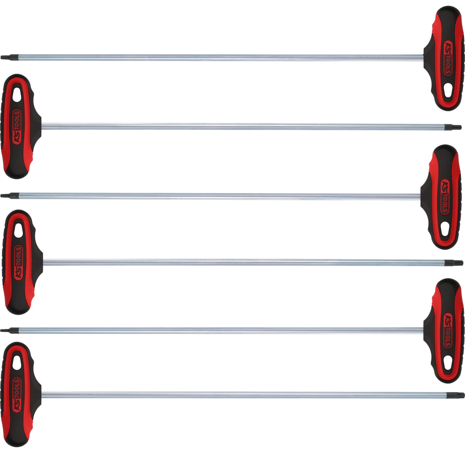Jeu de 6 clés mâles Torx poignées en T, L.375 mm