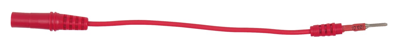 Cordon banane 4 mm sur  fiche plate 2 mm