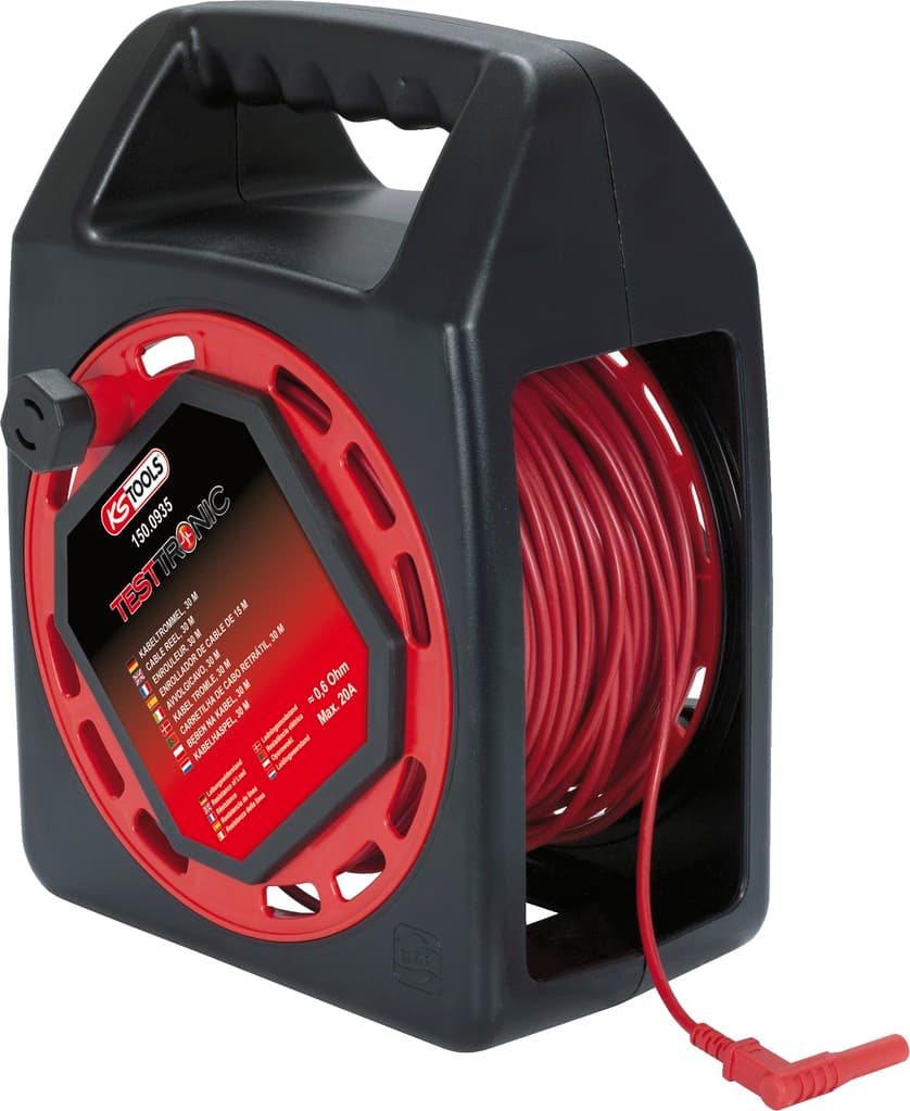 Enrouleur de câble de mesure TESTTRONIC, 30 m