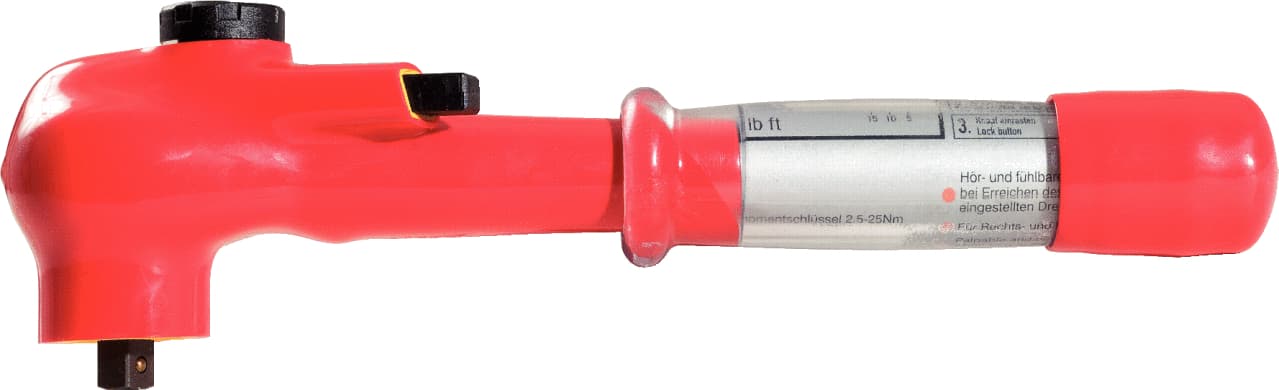 Clé dynamométrique isolée à cliquet réversible 3/8 - 2-27Nm