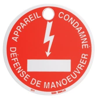 Macaron plastique diamètre 80 mm, trou 10 mm - Appareil condamné