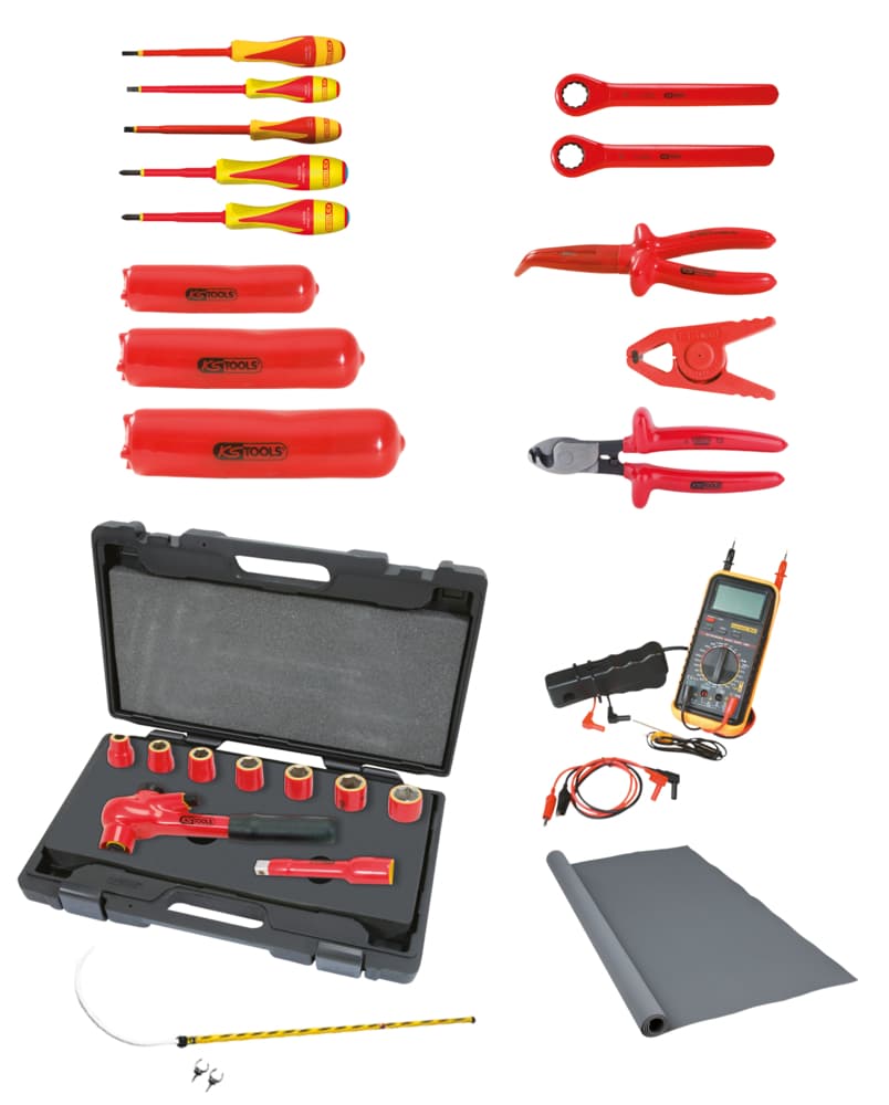 Kit d'outillage isolé pour intervention niveau 2 sur véhicule hybride/électrique