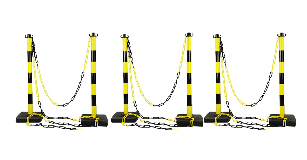 Kit délimitation zone de travail (6 poteaux + 12,5m de chaîne)