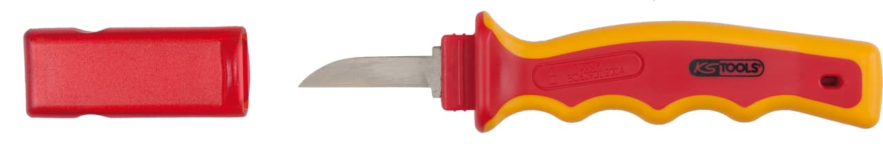 Couteau à dénuder les câbles, isolé, lame droite fine, 200 mm