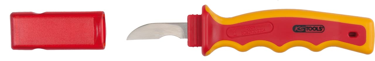 Couteau à dénuder les câbles, isolé, lame courte et décrochée, 200 mm