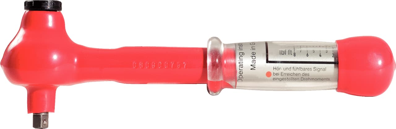 Mini clé dynamométrique isolée 3/8'' à cliquet réversible, 5-25 Nm
