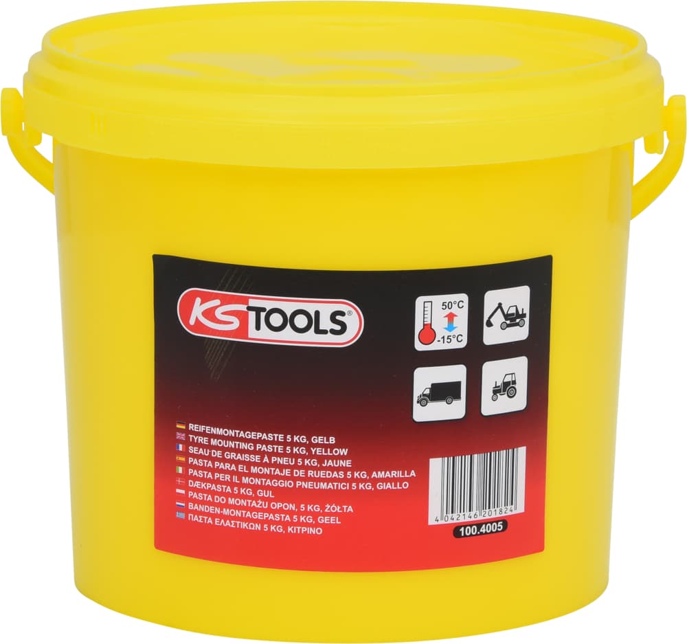 Seau de graisse à pneu, couleur jaune, 5 kg