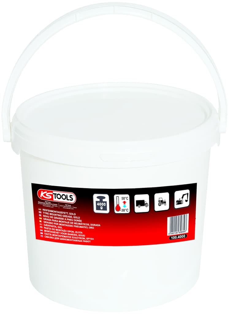Seau de graisse à pneu, couleur dorée, 4 kg