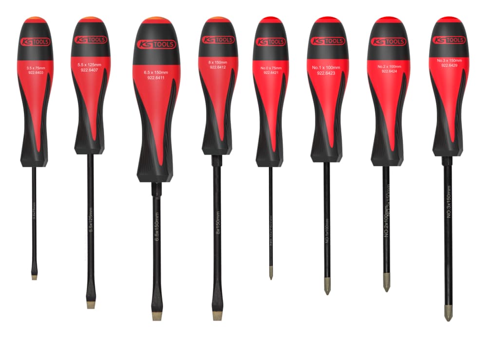 Jeu de 8 tournevis ULTIMATEgrip. Fente - PH