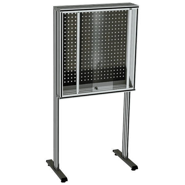 MAINTPOST 350B INOX l 1064 x H 1800 mm Ep. 200 mm avec portes en PMMA verrouilla