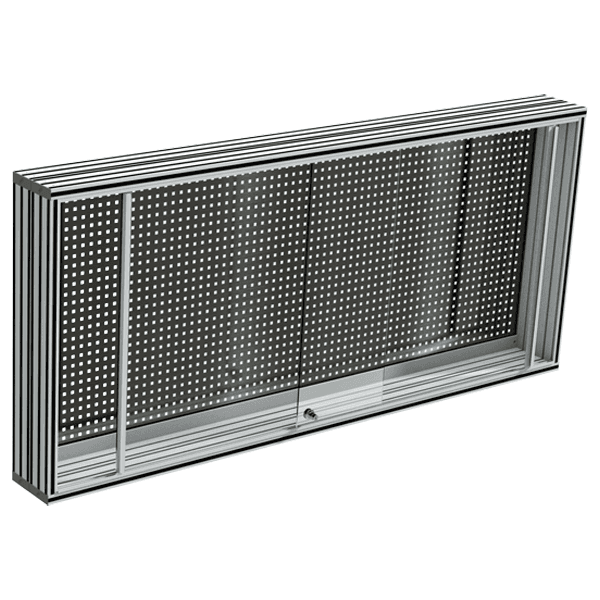 MAINTPOST 350A INOX MURAL l 1064 x H 932 mm Ep. 200 mm avec portes en PMMA verro