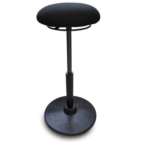 Tabouret culbuto H 560 - 820 mm assise en tissu noir