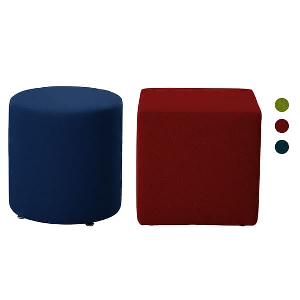 Pouf rond vert H 460 mm Ø 440 mm