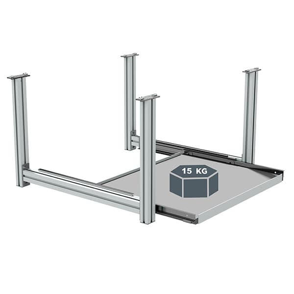 Tablette inférieure coulissante pour imprimante l 1100 x P 612 x H 415 mm A fixe