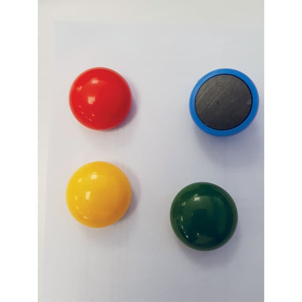 Lot de 10 punaises design magnétiques jaune Ø 32 mm