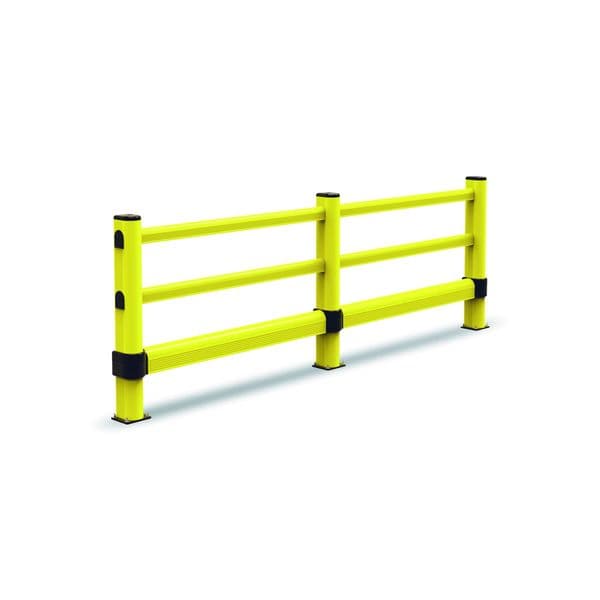 Lot de 2 lisses + tube inférieur axe à axe de 2000 mm jaune
