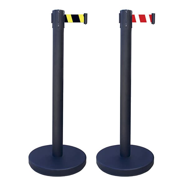 Poteau de guidage à sangle rouge et blanc H 910 mm Ø 63 mm