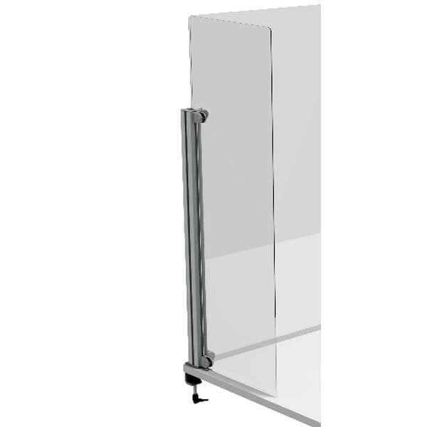 Montant vertical en profil aluminium H 647 mm avec platine de fixation, étrier d