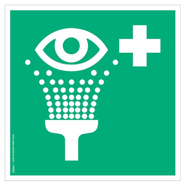 Lot de 2 pictogrammes adhésif au sol MEDIUM Rinçage des yeux L 200 mm