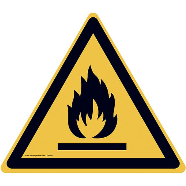 Lot de 2 pictogrammes adhésif au sol MEDIUM Matières inflammables L 300 mm