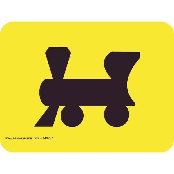 Lot de 2 pictogrammes adhésifs Train MEDIUM L 300 x H 200 mm, Ep. 0,30 mm