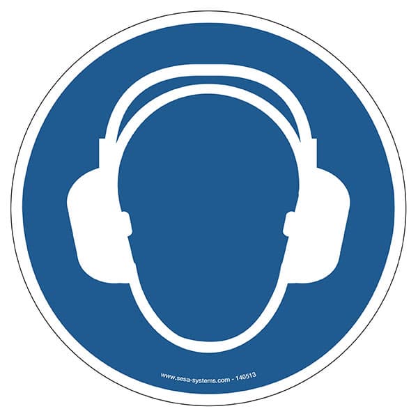 Lot de 2 pictogrammes adhésif au sol MEDIUM Casque anti-bruit Ø 200 mm
