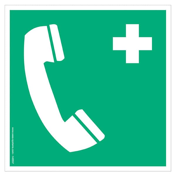 Lot de 2 pictogrammes adhésif au sol EXTRA Téléphone d'urgence L 200 mm
