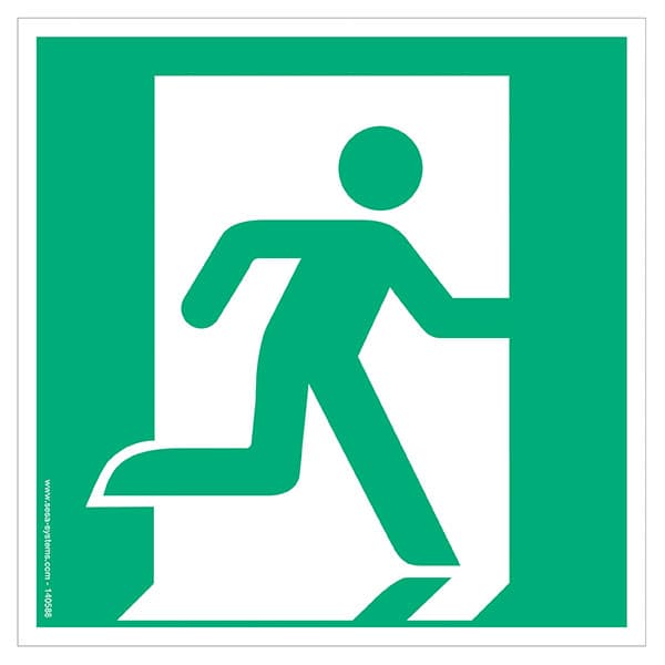 Lot de 2 pictogrammes adhésif STANDARD Sortie de secours à droite L 100 mm