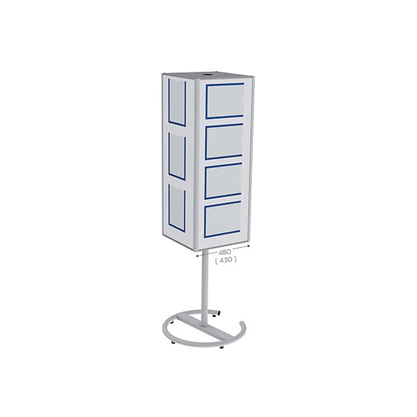 TOP'INFO 4 faces SMALL l 485 x H 1205 mm tôle blanche vernie