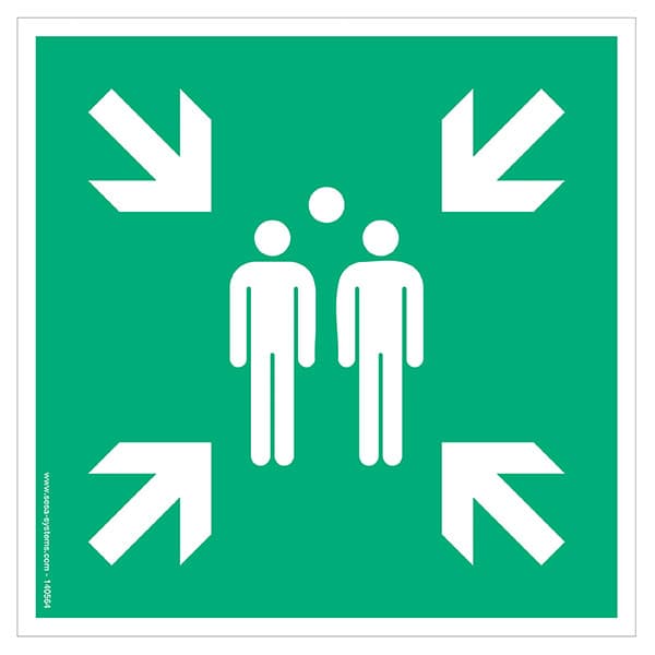 Lot de 2 pictogrammes adhésif au sol MEDIUM Point de rassemblement L 200 mm