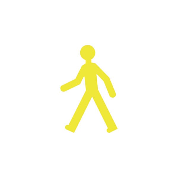 Pictogramme adhésif Silhouette piéton jaune L 735 x l 478 mm Ep. 0.3 mm