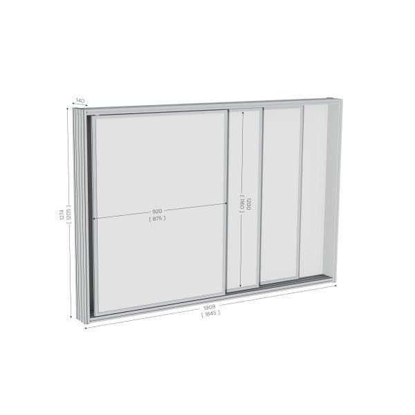 MOD'INFO COULISSANT sur pieds l 1909 x P 140 x H 1274 mm équipé de trois panneau