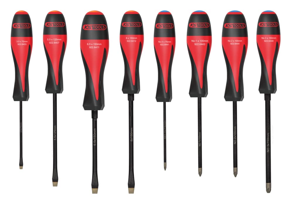 Jeu de 8 tournevis ULTIMATEgrip. Fente - PZ