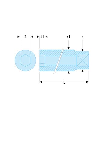DOUILLE 1/4 LONGUE 12P 7MM
