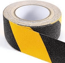 SCOTCH JAUNES NOIRES 18x50MM ANTIDÉRAPANT