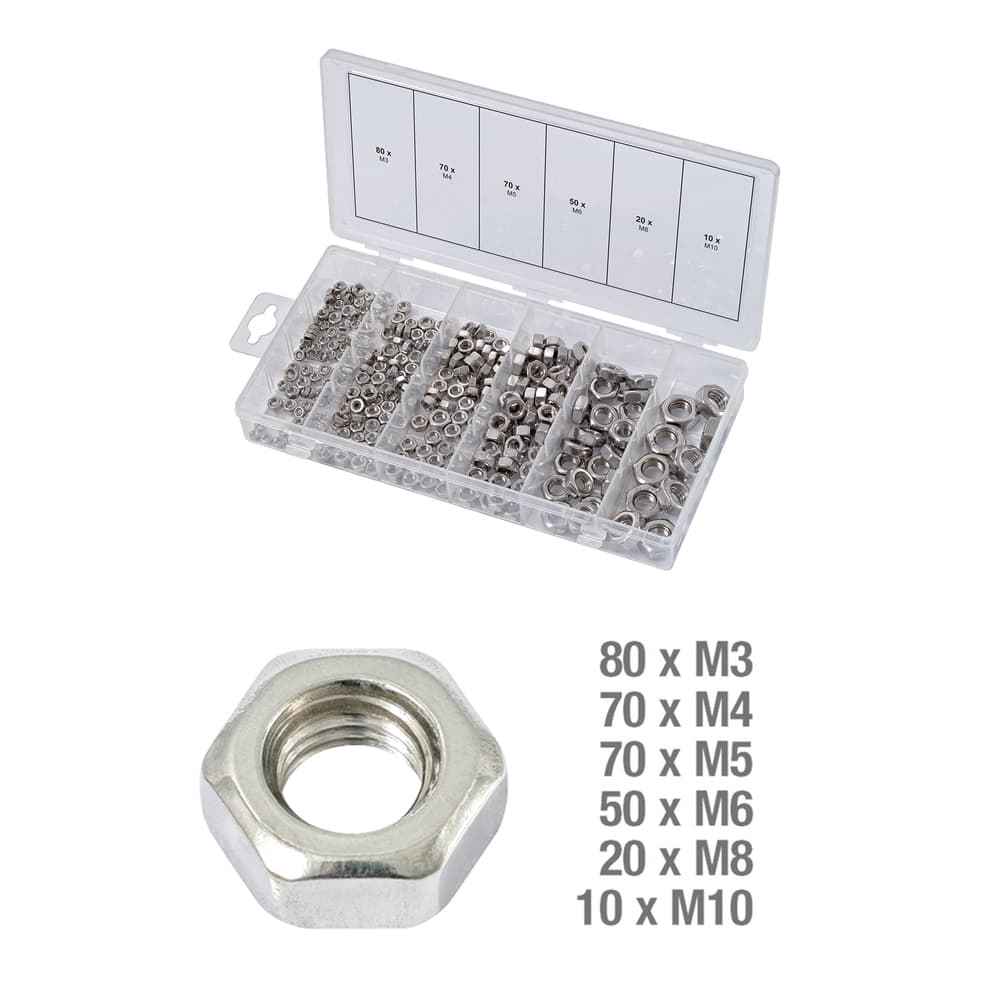 Assortiment d'écrous en inox. 300 pcs