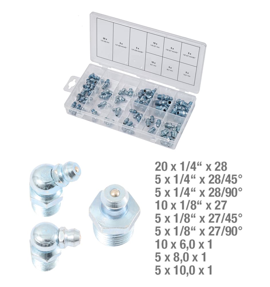 Assortiment de graisseurs métriques et pouces. 70 pcs