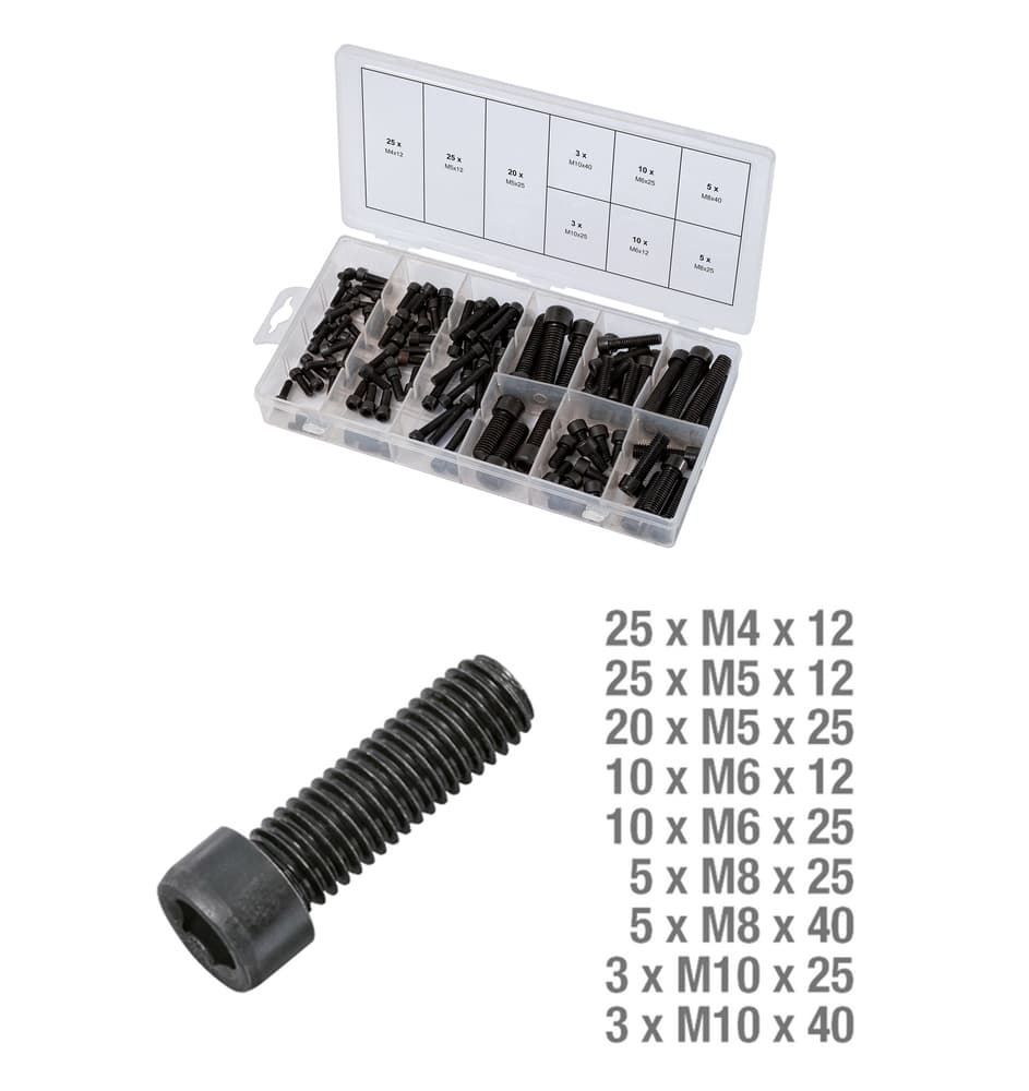 Assortiment de vis 6 pans. 106 pcs