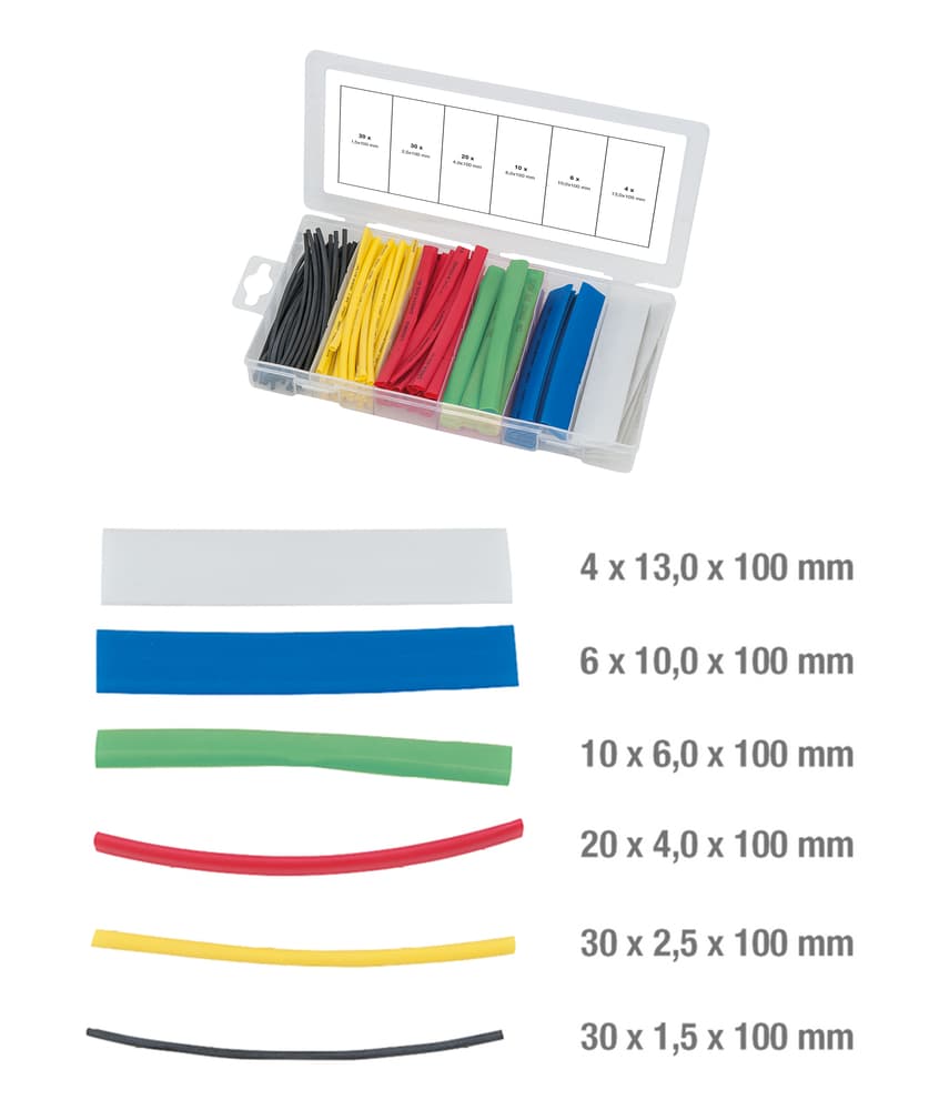 Assortiment de gaines thermo-rétractables. 100 pcs