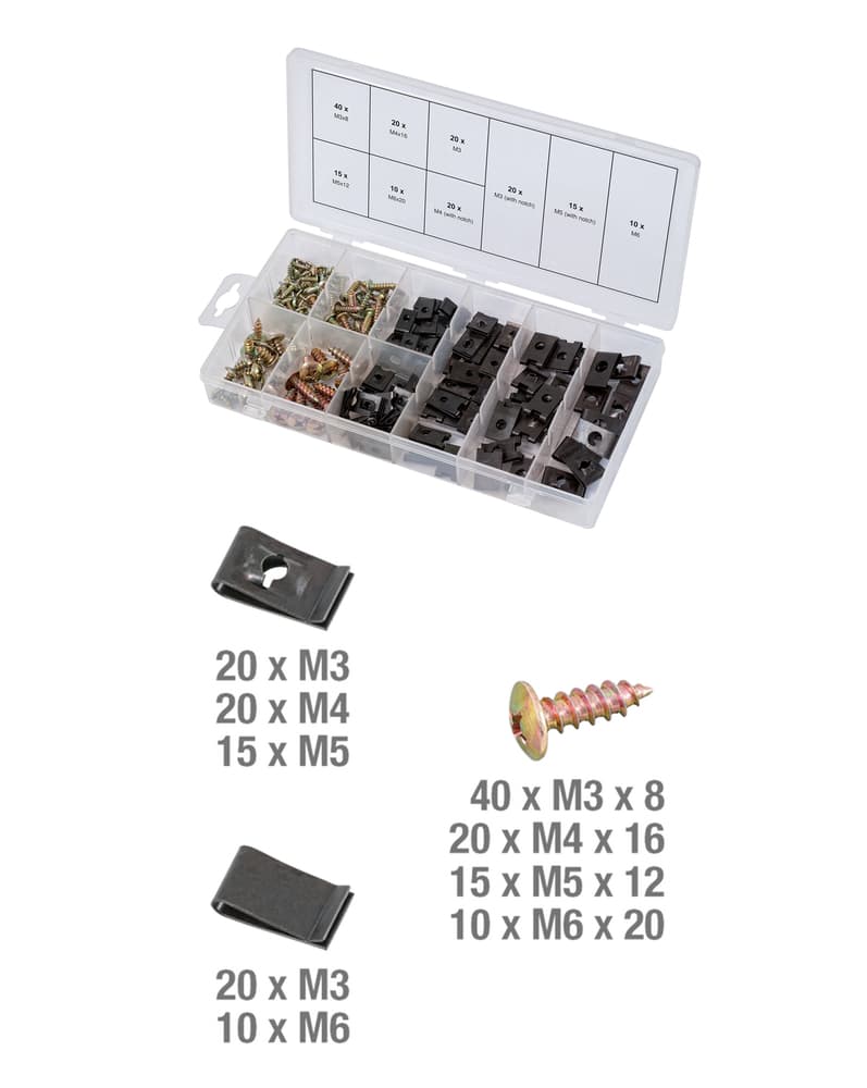 Assortiment de vis et d'écrous cage. 170 pcs