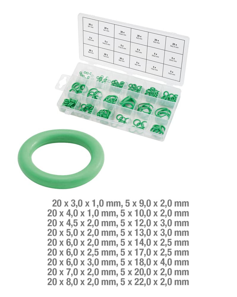 Assortiment de joints toriques pour climatisation HNBR x225