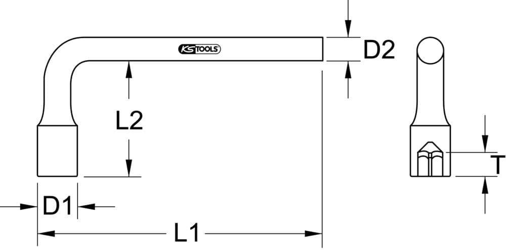 Clé à douille ''L'' BRONZEplus 13mm. 230mm
