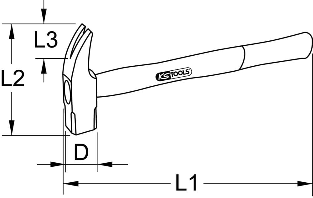 Marteau de coffreur BRONZEplus manche hickory. tête 400g. 340mm