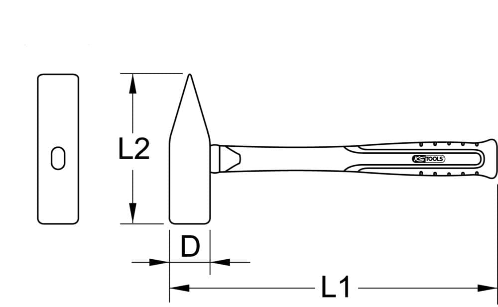 Marteau de mécanicien BRONZEplus manche hickory. tête 150g. 260mm