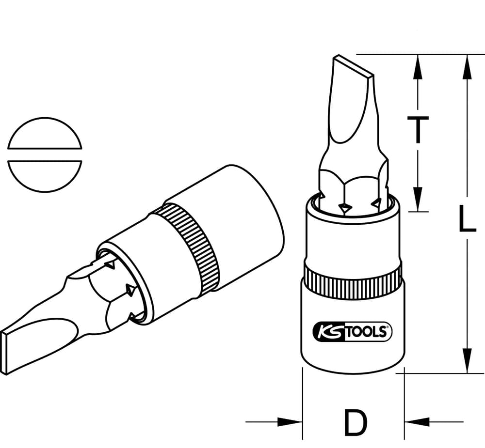 Douille tournevis fente BRONZEplus 10mm. 60mm