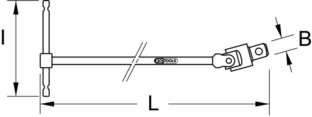 Clé à douille articulée avec poignée en ''T'' BRONZEplus 1-2''. 460mm