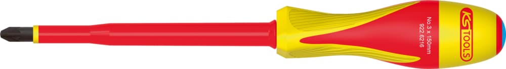 Tournevis POZIDRIV® bi-matière isolé 1000V. PZ3 - 205x265 mm