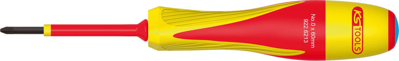 Tournevis POZIDRIV® bi-matière isolé 1000V. PZ0 - 60x140 mm